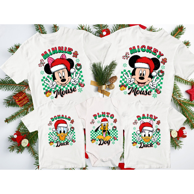 Custom Mickey And Friends Checkered Very Merry Christmas Party Shirt Family Matching Walt Disney World Shirt Gift Ideas Men Women.jpg