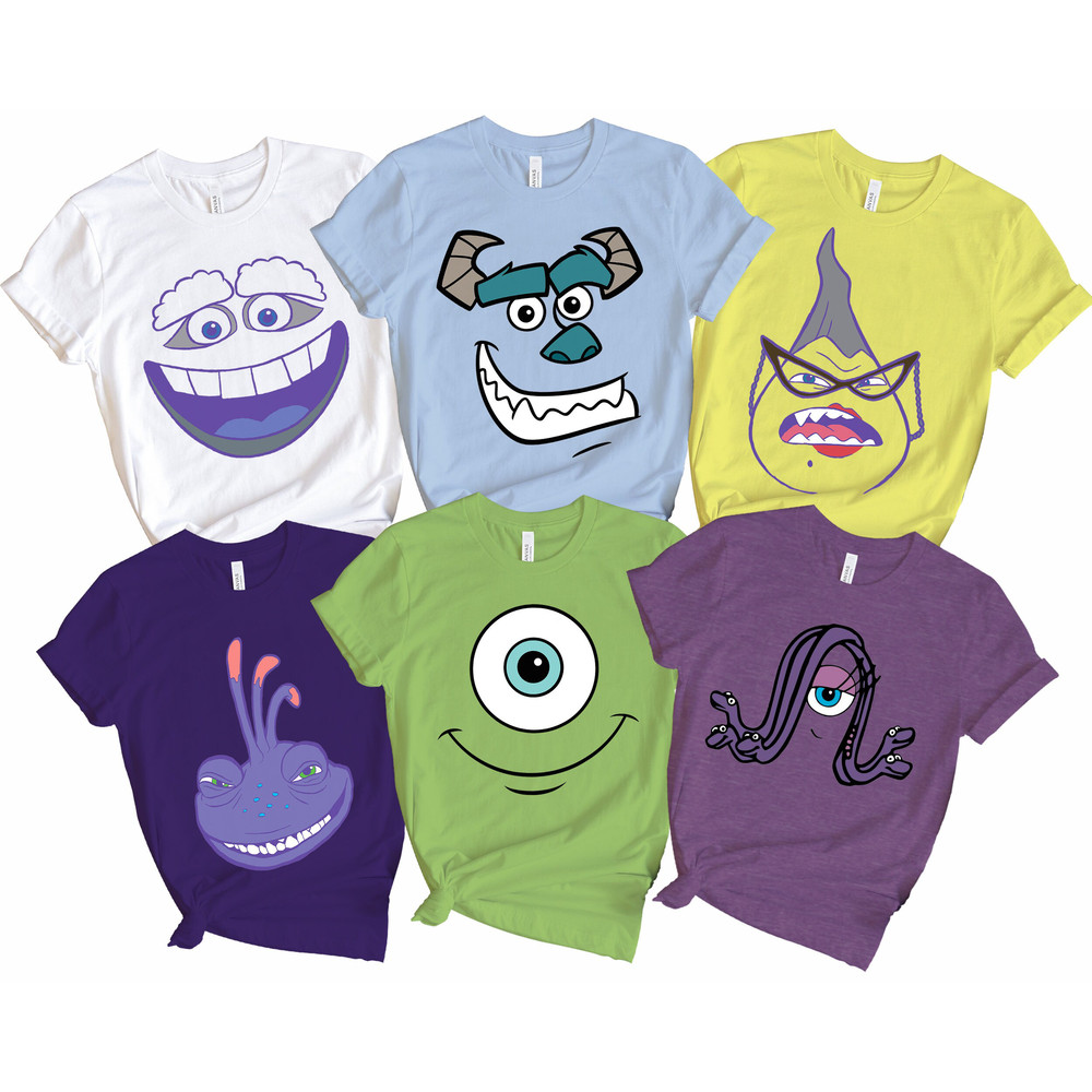 Custom Monster Inc Characters Face Halloween Group Matching Costume Shirt Walt Disney World Shirt Gift Ideas Men Women.jpg