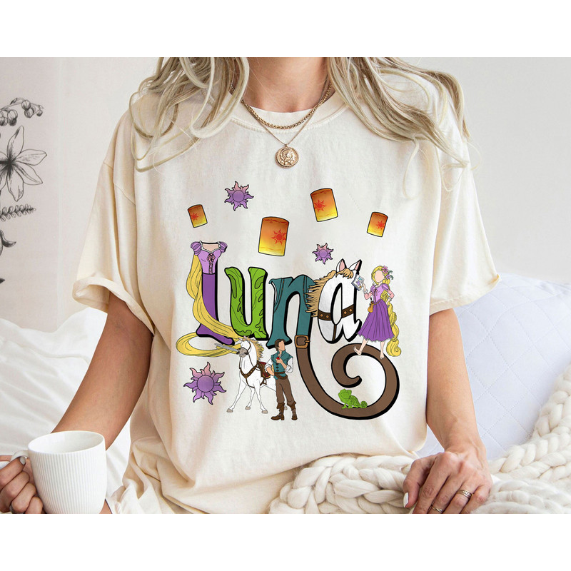 Custom Name Luna Tangled Rapunzel Flynn Maximus Birthday Gift Shirt Family Matching Walt Disney World Shirt Gift Ideas Men Women.jpg