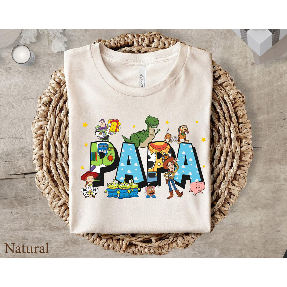 Custom Title Disney Toy Story Characters Papa Shirt Dad T-shirt Father's Day Shirt Great Gift Ideas Men.jpg