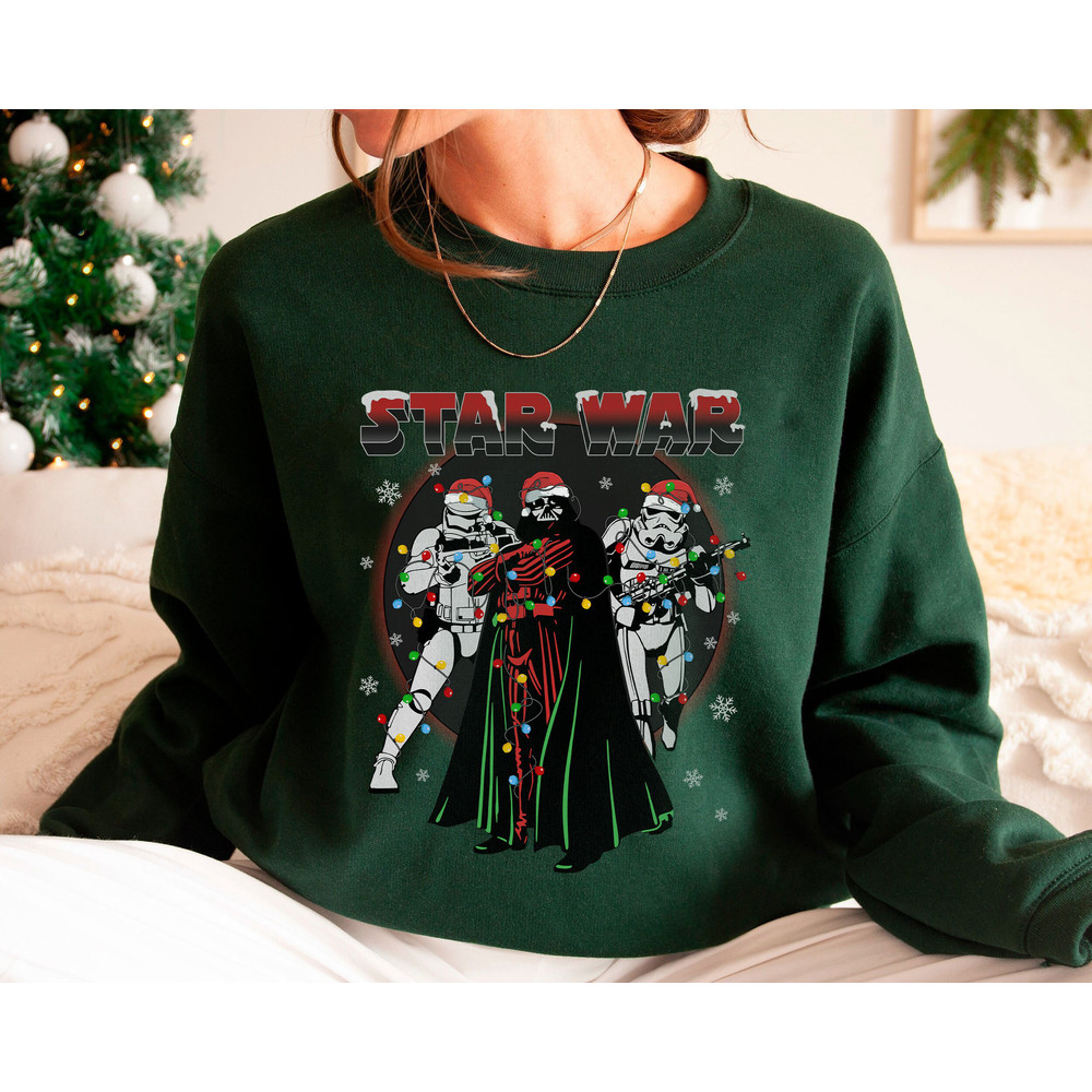 Darth Vader And Storm Troopers Wear Santa Hat Christmas Light Star Wars Shirt Family Matching Walt Disney World Shirt Gift Ideas Men Women.jpg