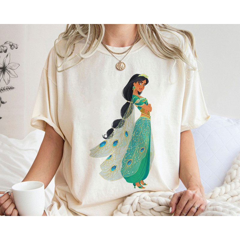 Disney Aladdin Live Action Princess Jasmine in Green Shirt Family Matching Walt Disney World Shirt Gift Ideas Men Women.jpg