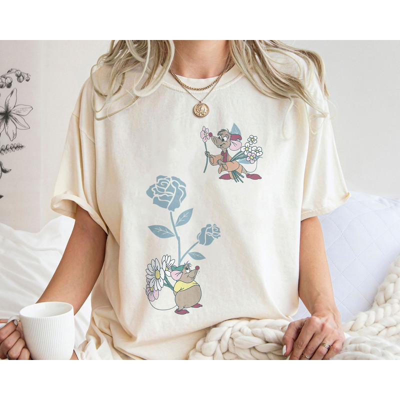 Disney Cinderella Jaq And Gus Flower Shirt Family Matching Walt Disney World Shirt Gift Ideas Men Women.jpg