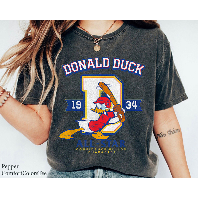 Disney Donald Duck Baseball 1934 All-Star Confidence Sports Shirt Family Matching Walt Disney World Shirt Gift Ideas Men Women.jpg