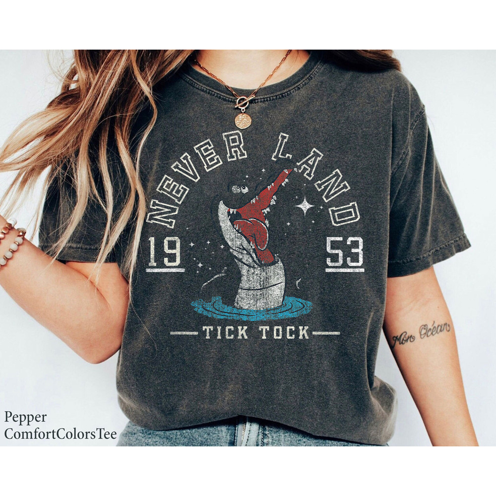 Disney Peter Pan Neverland Croc Collegiate Tick Tock 1953 Shirt Family Matching Walt Disney World Shirt Gift Ideas Men Women.jpg