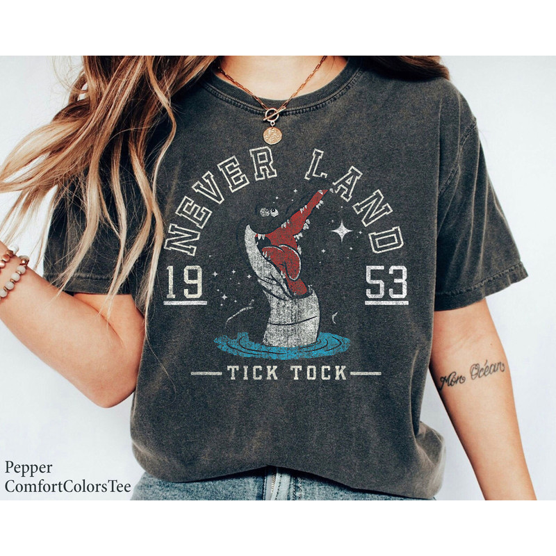 Disney Peter Pan Neverland Croc Collegiate Tick Tock 1953 Shirt Family Matching Walt Disney World Shirt Gift Ideas Men Women.jpg