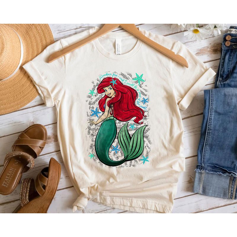 Disney The Little Mermaid Ariel's Song Music Notes Shirt Walt Disney World Shirt Gift Ideas Men Women.jpg