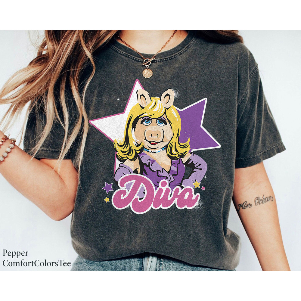Disney The Muppets Miss Piggy Diva Portrait Shirt Family Matching Walt Disney World Shirt Gift Ideas Men Women.jpg
