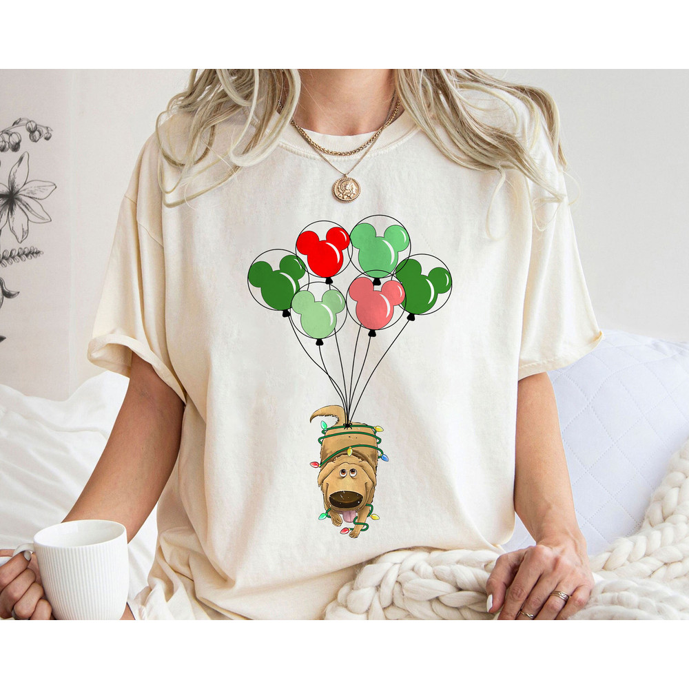 Dug With Balloon Christmas Lights A Very Merry Christmas Shirt Family Matching Walt Disney World Shirt Gift Ideas Men Women.jpg