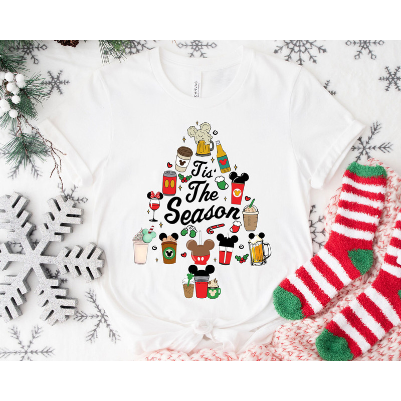 Epcot Drinking Xmas Tree Tis The Season Shirt Family Matching Walt Disney World Shirt Gift Ideas Men Women.jpg