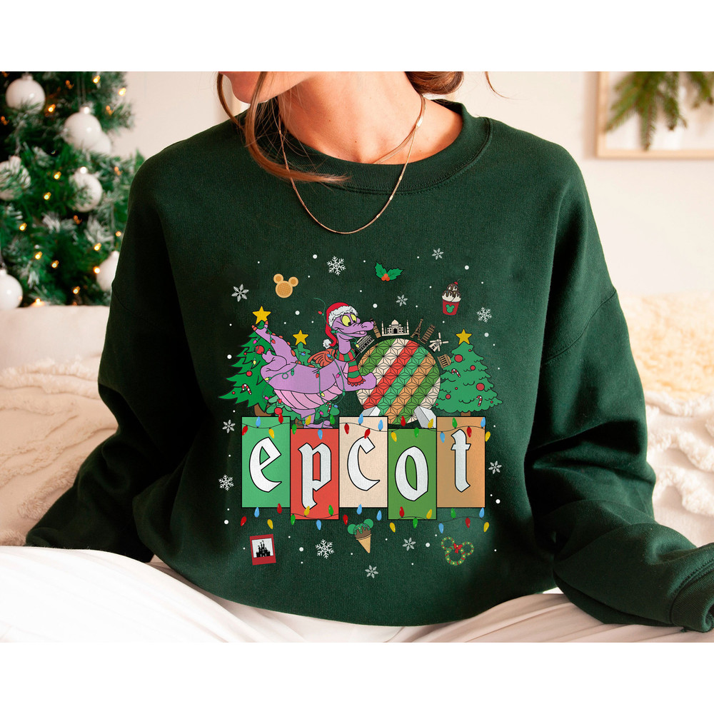Epcot Merry Christmas Party Disneyland Trip Figment Christmas Light Shirt Family Matching Walt Disney World Shirt Gift Ideas Men Women.jpg