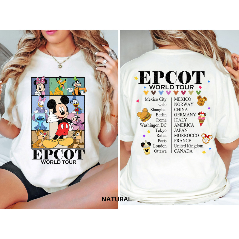 Epcot World Tour Mickey And Friends Vintage Retro Disney World Two Sided Shirt Walt Disney World Shirt Gift Ideas Men Women.jpg