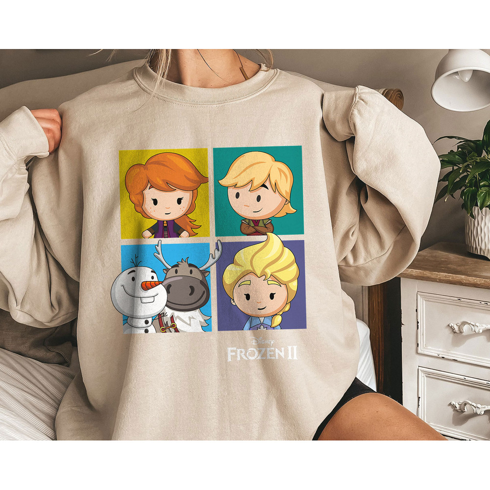 Frozen 2 Chibi Character Panels Shirt Elsa, Anna, Kristoff Olaf and Sven Shirt Walt Disney World Shirt Gift Ideas Men Women.jpg