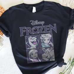 frozen blue hue character portrait grid panelshirt family matching walt disney w,tshirt, shirt gift, sport shirt
