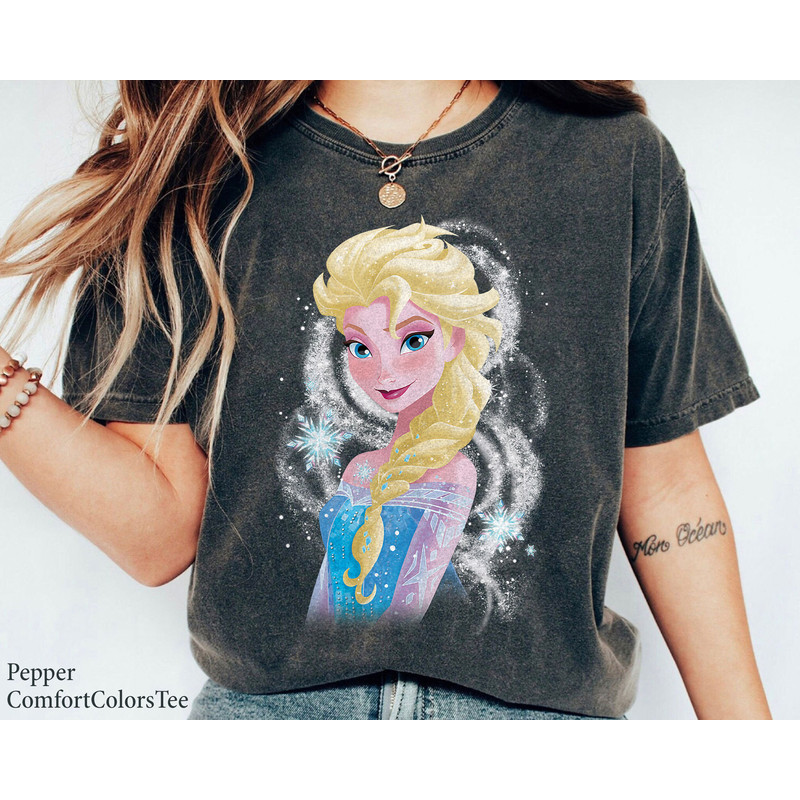 Frozen Elsa Snowflake Swirls Graphic Shirt Walt Disney World Shirt Gift Ideas Men Women.jpg