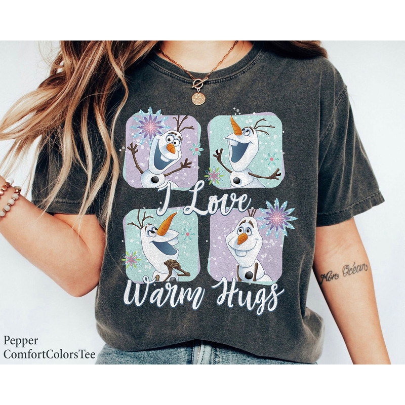 Frozen Olaf Love Warm Hugs Colorful Graphic Shirt Walt Disney World Shirt Gift Ideas Men Women.jpg