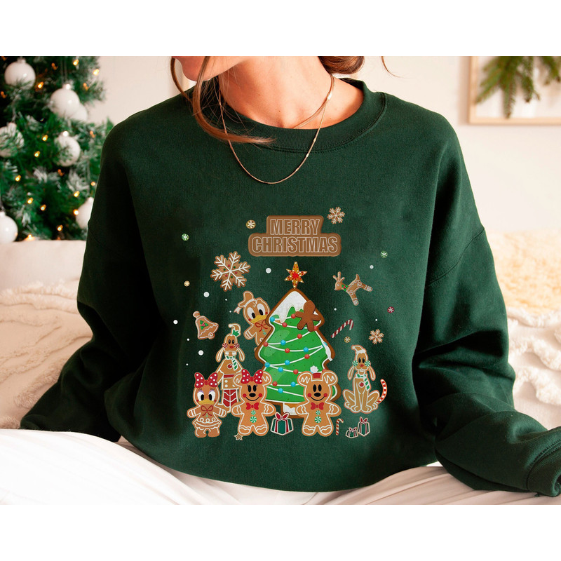 Gingerbreads Mickey And Friends Around The Christmas Tree A Very Merry Christmas Shirt Family Matching Shirt Gift Ideas Men Women.jpg
