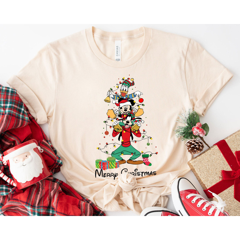 Goofy Mickey Donald Christmas Light Xmas Tree Shirt Family Matching Walt Disney World Shirt Gift Ideas Men Women.jpg