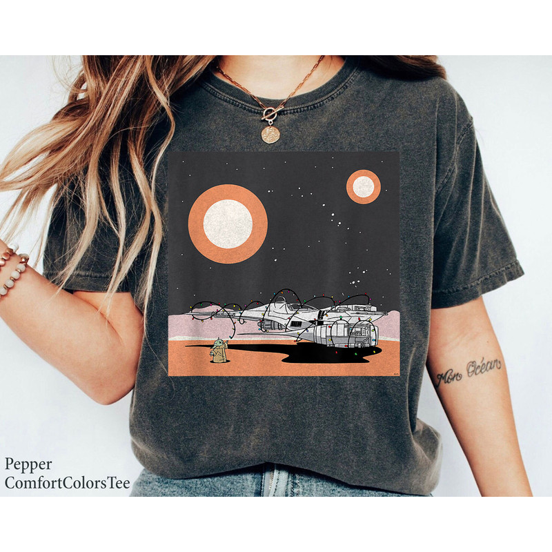 Grogu Holiday Christmas Lights N-1 Starfighter Shirt Star Wars Shirt Family Matching Walt Disney World Shirt Gift Ideas Men Women.jpg