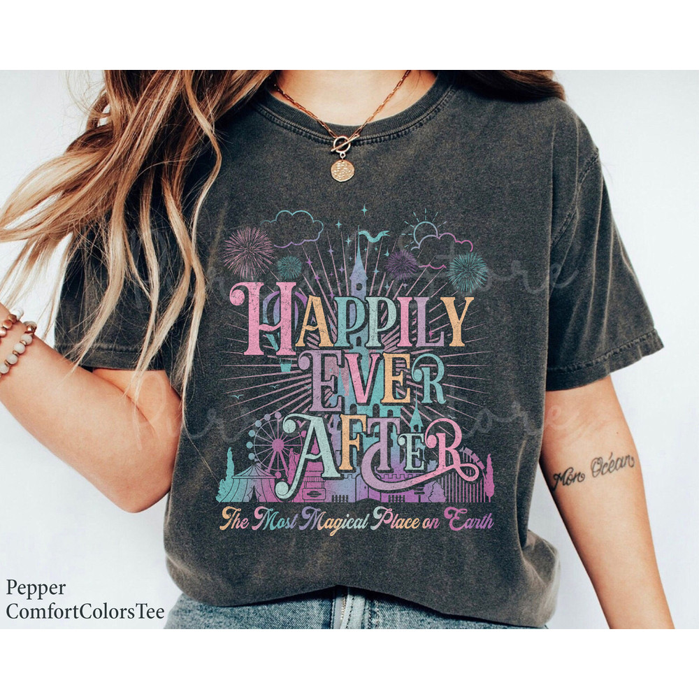 Happily Ever After The Most Magical Place On Earth Shirt Disneyland Family Matching Shirt Disney Castle Great Gift Ideas Men Women.jpg