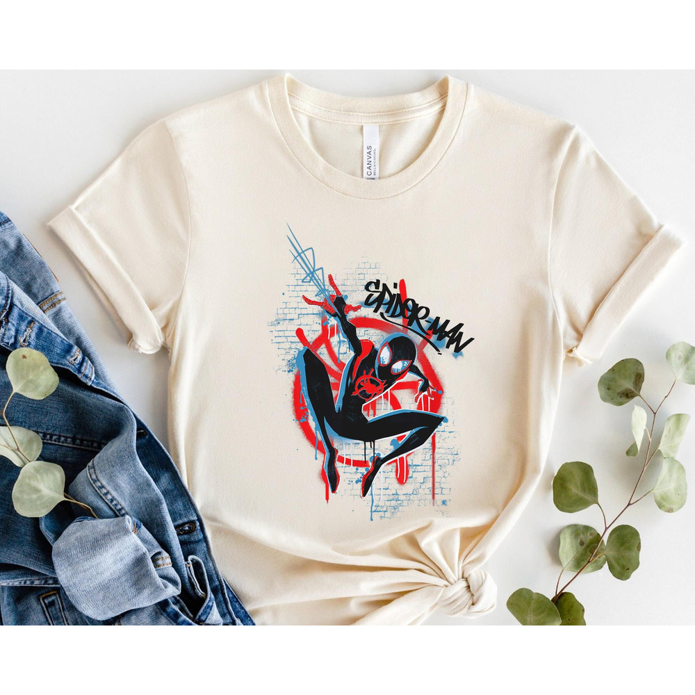 Into the Spider-Verse Graffiti Shirt Across the Spider-Verse Shirt Spider Man Miles Morales, Superhero Comic Great Gift Ideas Men Women.jpg
