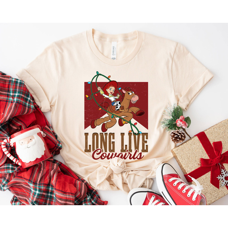 Jessie Riding Bulleyes Long Live Cowgirls Christmas Light Toy Story Merry Christmas Shirt Family Matching Walt Disney World Shirt Gift Ideas.jpg