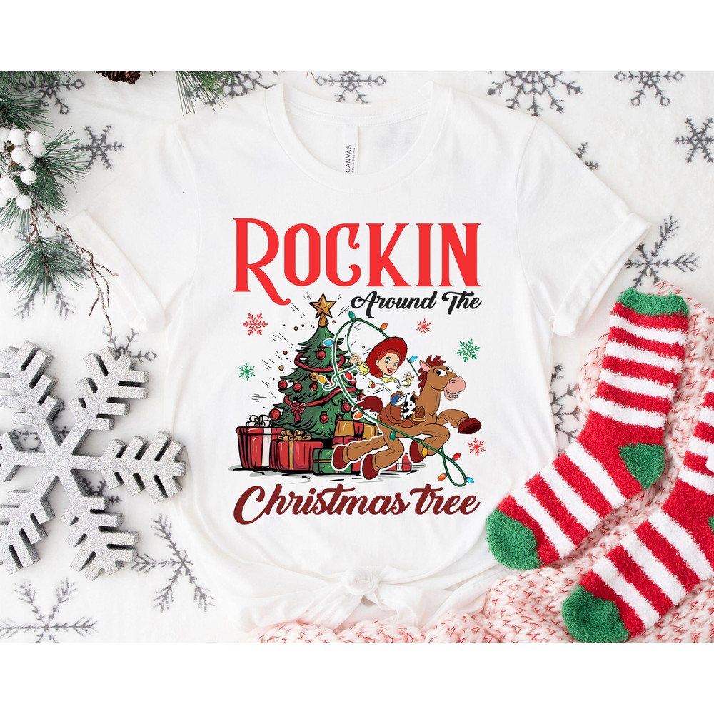 Jessie Riding Bullseye Rockin Around The Christmas Tree Toy Story Shirt Family Matching Walt Disney World Shirt Gift Ideas Men Women.jpg