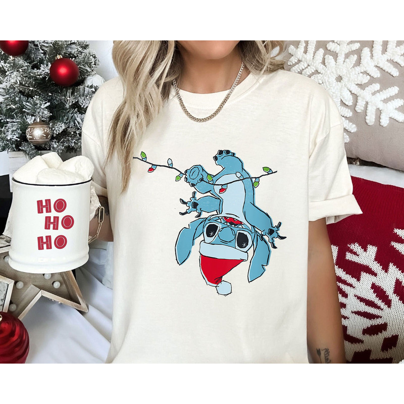 Lilo And Stitch Christmas Lights Dangle Shirt A Very Merry Christmas Walt Disney World Shirt Gift Ideas Men Women.jpg