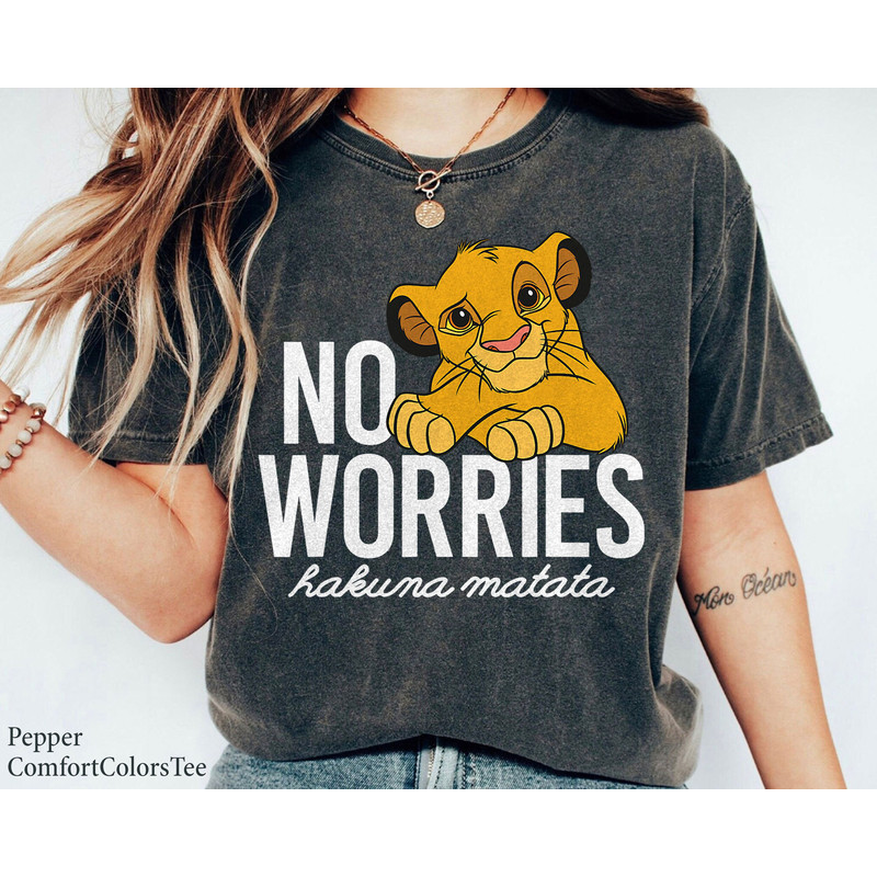 Lion King Classic No Worries Simba Shirt Walt Disney World Shirt Gift Ideas Men Women.jpg