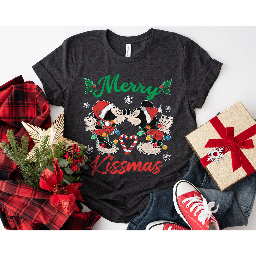 Mickey And Minnie Christmas Light Merry Kissmas Shirt Family Matching Walt Disney World Shirt Gift Ideas Men Women.jpg