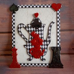 Chessboard,craft wall panel,wall decor,Alice in Wonderland,picture-panel,craft picture,art,Red Queen,Free shipping