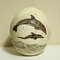 Scrimshaw Carved Dolphin And Calf On An Authentic Ostrich Egg Lampshade With Holes African Art Lamp 1