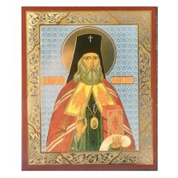 Icon of St. Nikolai of Japan - 20th c | Lithography mini icon print on Wood | Size: 2,5" x 3,5"