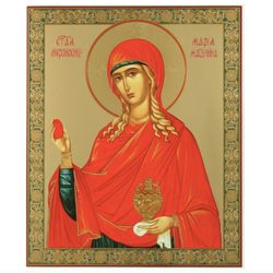 St Mary Magdalene | Icon on wood | Gold foiled | 15 7/8 x 13 1/8 inches (40x 33 x 1cm)
