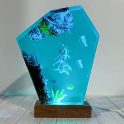 sea, night light, epoxy lamp, resin lamp, resin night light,epoxy resin lamp,table lamp,custom night