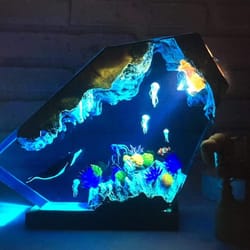 sea, night light, epoxy lamp, resin lamp, resin night light,epoxy resin lamp,table lamp,custom night