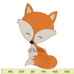 Cute Fox Embroidery Design