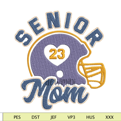 Senior Mom Football Embroidery Design