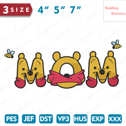 Mothers Day Embroidery Design, Cartoon Mom Embroidery Design Files
