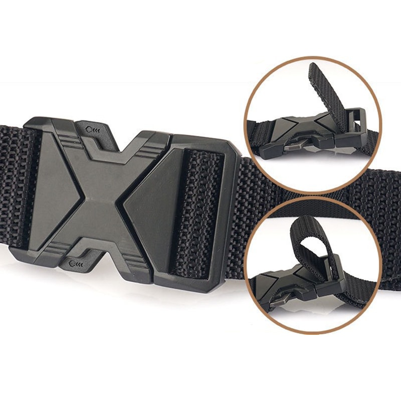 Mens Buckle Belt Lightweight Breathable Nylon Braided Belt For Daily Commute 1