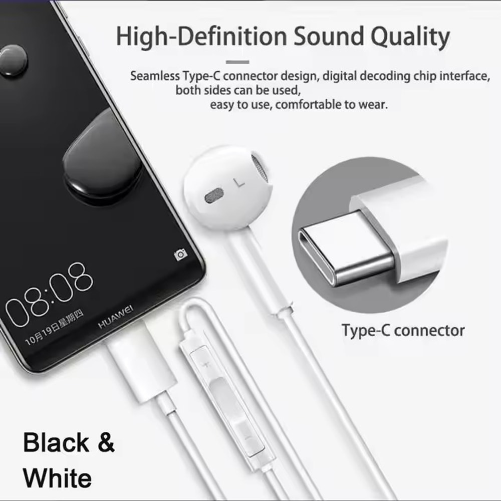 USB Headphones Wired Earbuds For Phones HighQuality Sound And Comfortable Fit 2
