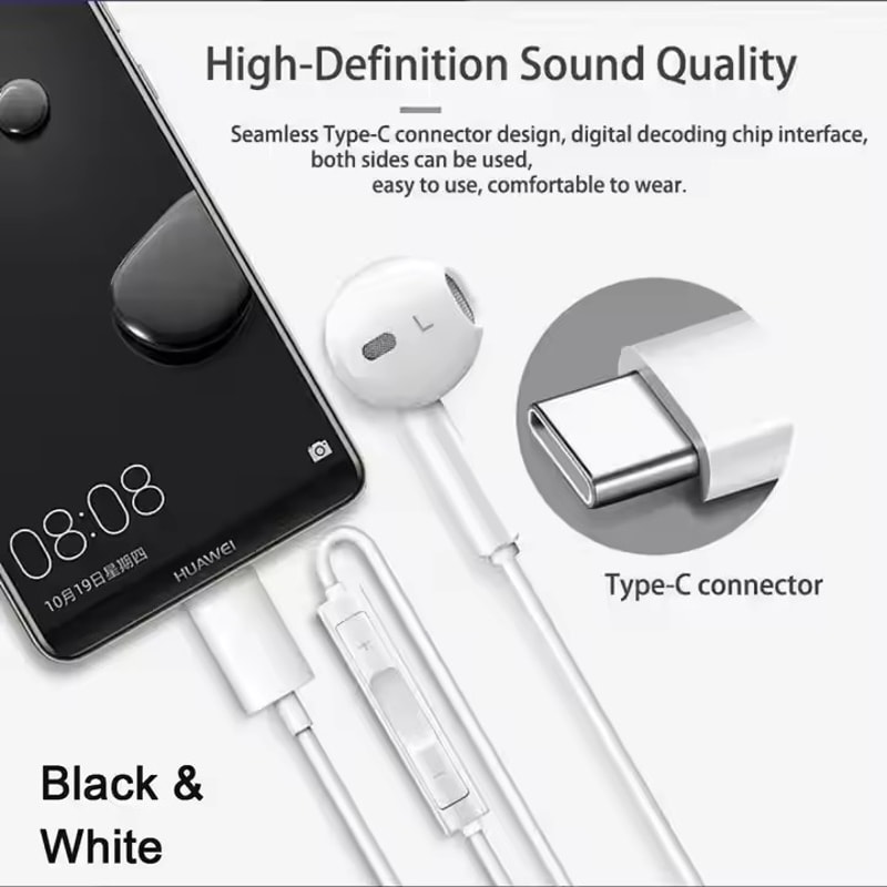 USB Headphones Wired Earbuds For Phones HighQuality Sound And Comfortable Fit 2