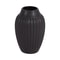 Ribbed Matte Black Ceramic Vase For Flower Arrangements Elegant Home Decor Gift Idea For Indoor Use 0