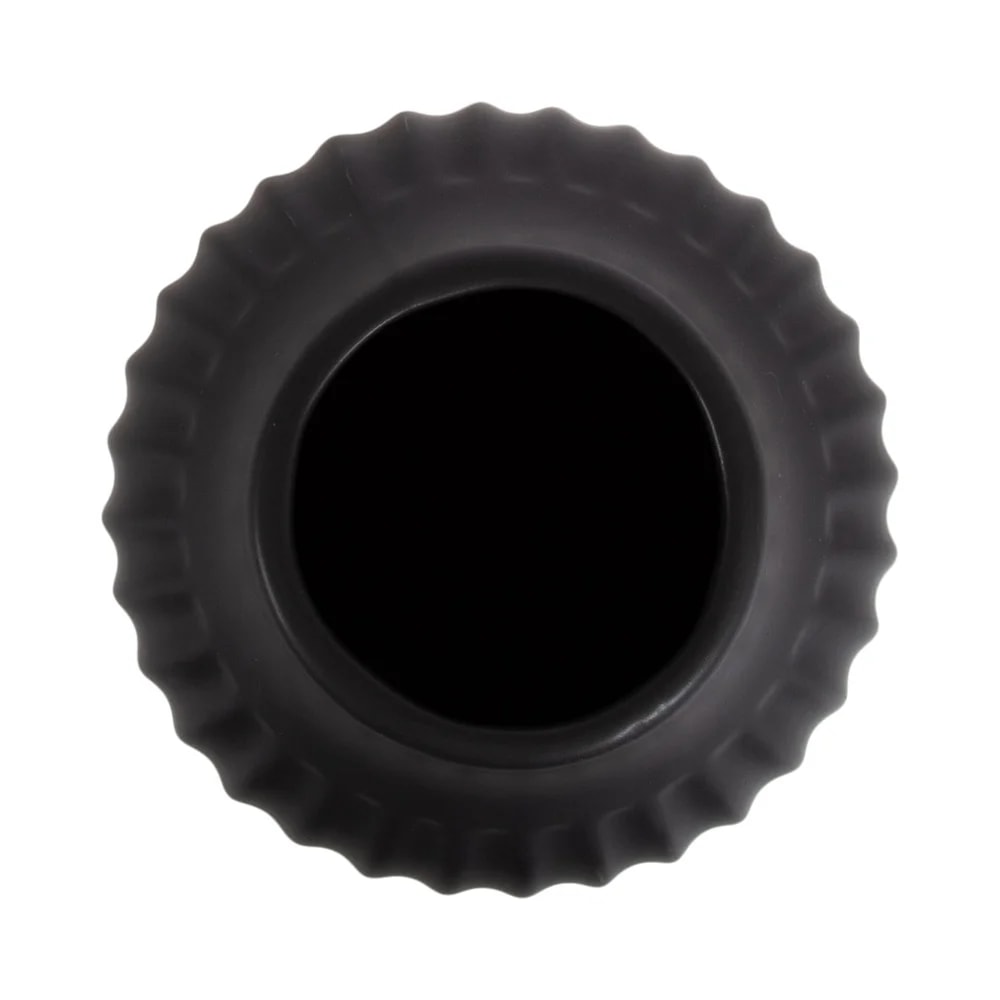 Ribbed Matte Black Ceramic Vase For Flower Arrangements Elegant Home Decor Gift Idea For Indoor Use 3