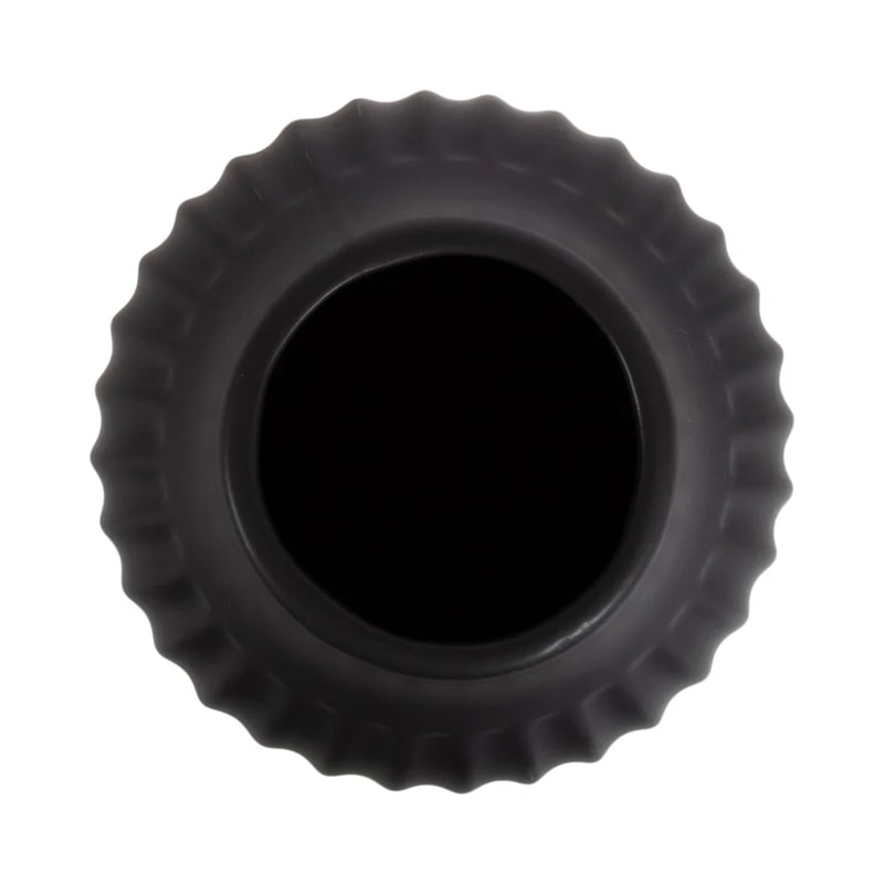 Ribbed Matte Black Ceramic Vase For Flower Arrangements Elegant Home Decor Gift Idea For Indoor Use 3