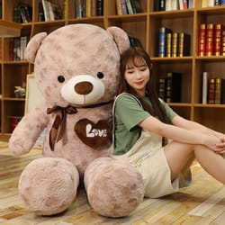 high quality teddy bear with love plush stuffed animal pillow for kids & lovers