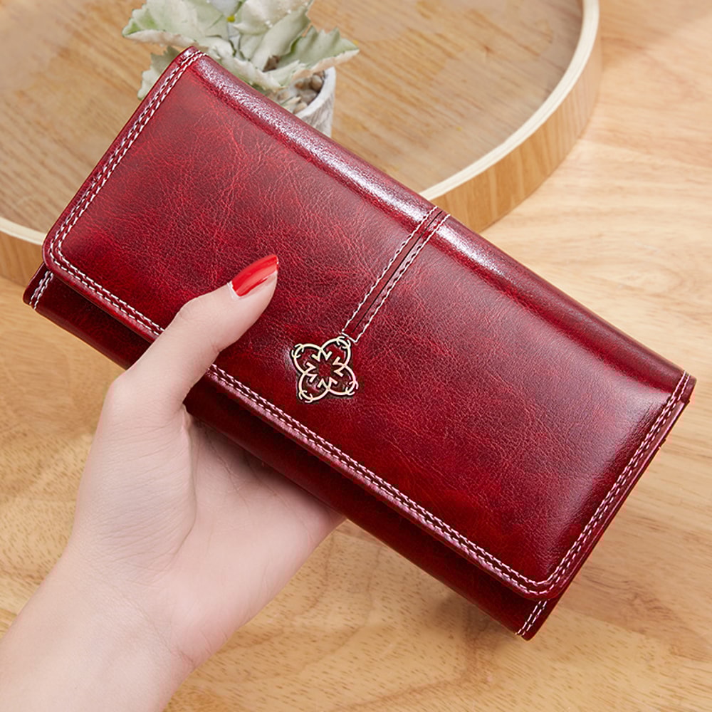 Luxury Leather Womens Long Wallet Fashionable Purses With Card Holder Money Bag Handbag For Women 2
