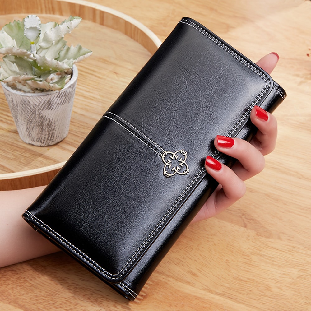 Luxury Leather Womens Long Wallet Fashionable Purses With Card Holder Money Bag Handbag For Women 5