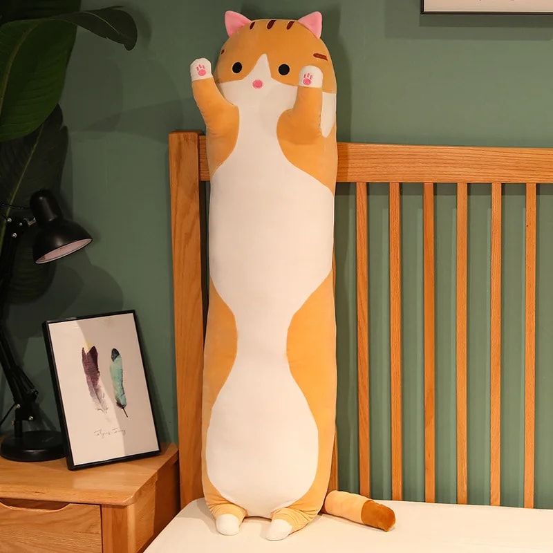 Funny Cute Soft Long Cat Plush Toy Office Nap Pillow Sleep Bed Decor Gift For Kids Girls 3