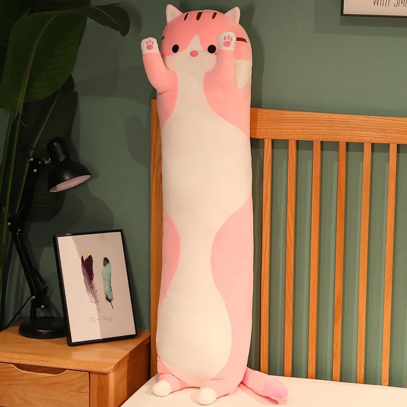 Funny Cute Soft Long Cat Plush Toy Office Nap Pillow Sleep Bed Decor Gift For Kids Girls 4
